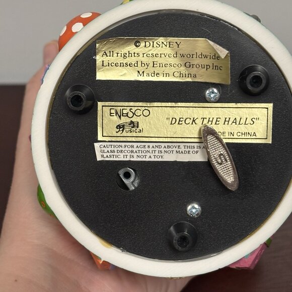 Disney Lady & The Tramp Dog Christmas Tree Deck Halls Musical Water Globe - Picture 8 of 17